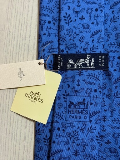 未使用 HERMES ネクタイ 青