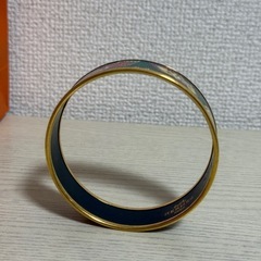 エルメス エマイユGM フラッグ＆バード 七宝焼 金メッキ 緑 約35gの画像