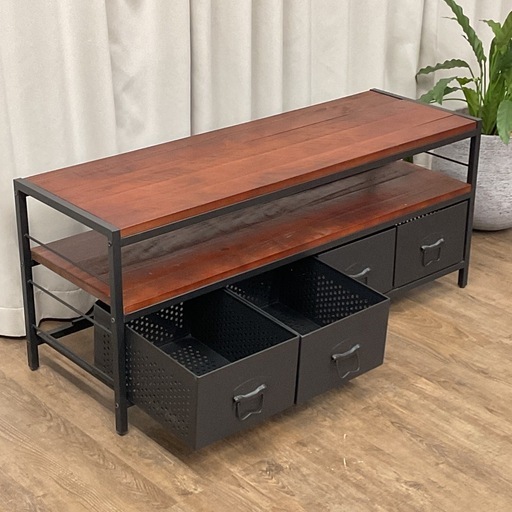 KI-28【新入荷　リサイクル品】エア　リゾーム　ビルズ　ヴィンテージウッド　TVボード　ブラウン系