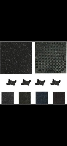 【 40枚セット】ホームジム用ゴムマットゴムマット マット トレーニングマット ジムマット 50cm*50cm 20mm 連結パーツ付