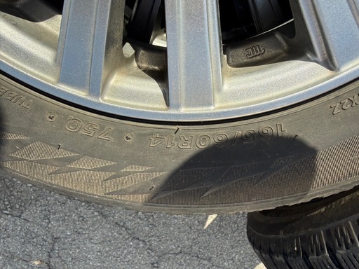 ◎アルミ付スタッドレスタイヤ 165/60R14 75Q  ブリヂストン VRX2  ブリザック