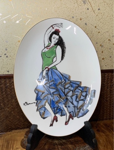 田村孝之介 陶板額装 ナルミ製陶 アンティーク 田村孝之介 美術額皿 復刻