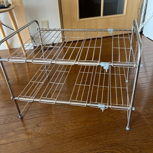 ニトリ 伸縮式二段ラック (はち〻断捨離中) 堺の家具の中古あげます