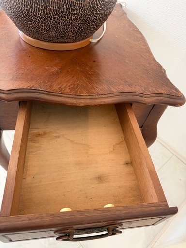 マルニ木工】 猫脚 サイドテーブル 引き出し付 オールドマルニ (あさぎ