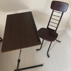 【2/7までに】昇降式折り畳みデスクテーブル&チェア【取りにこれる方】の画像