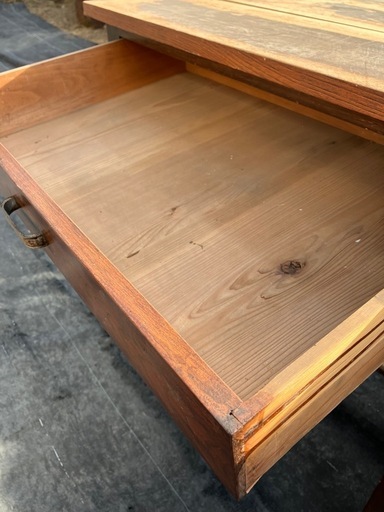 アンティーク　レトロ　机　作業　木製　昭和　備品