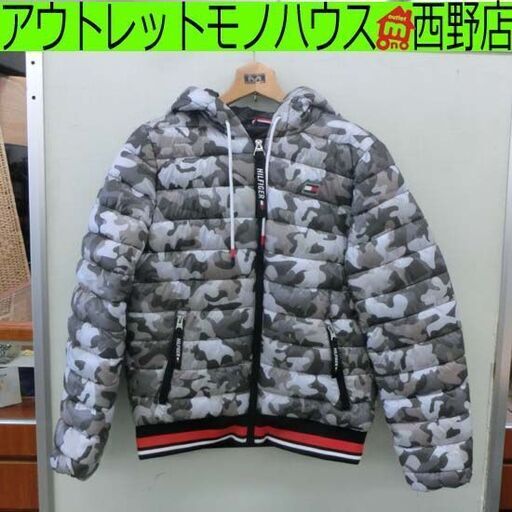 トミーヒルフィガー カモパッファー ジャケット Sサイズ レディース 上着 迷彩柄   グレー系 札幌市 西区 西野店