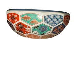 波佐見焼林九郎窯金彩古伊万里亀甲紋中鉢5枚セット染錦色絵煮物鉢