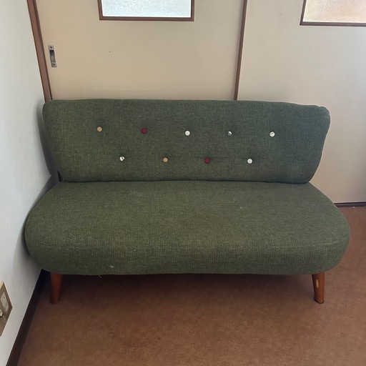 不二貿易 ソファ 2人掛け ローソファ 幅123cm (さく) 遠賀川のソファ