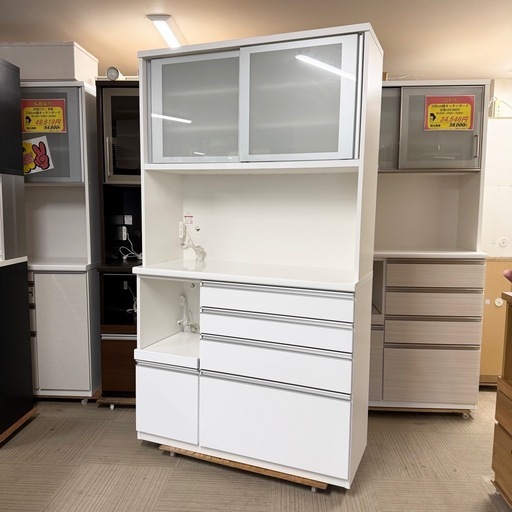 超美品‼️】定価24万♪ 松田家具 117cm幅キッチンボード 食器棚 収納
