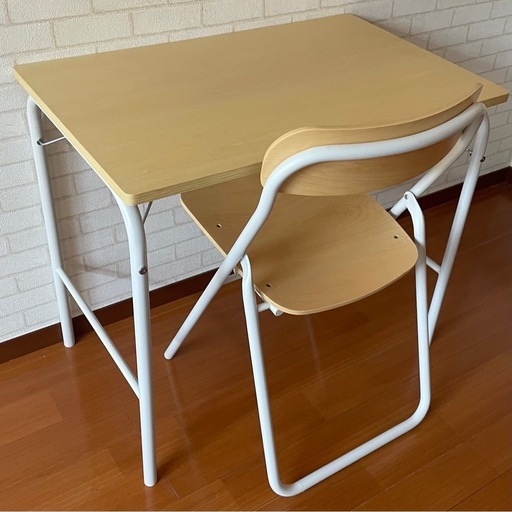 無印良品MUJI折りたたみスチールパイプテーブル、チェア セット
