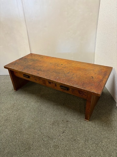 センターテーブル　古家具　昭和レトロ　デスク　古道具　ビンテージ 昭和レトロ当時物古道具アンティーク文机 (nissy ) 福井のテーブル