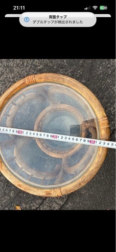 希少】オシャレなラタン ガラス天板 ディスプレイ台 花台 アジアン家具