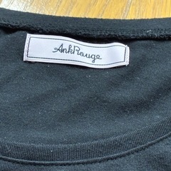 アンクルージュ　Ank Rouge Tシャツ　フリル袖　Mサイズ　黒　テディベアの画像