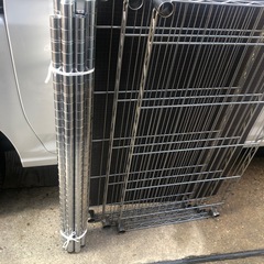 決まりました。　　中古　スチールラック　新品スリーブ付き　3段　分解済みの画像