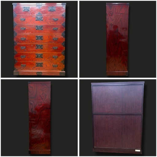 美品／鍵付き】工芸家具 飛鳥 欅箪笥（けやき）和箪笥／民芸箪笥／整理