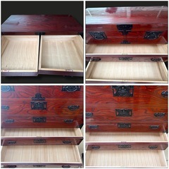 【美品／鍵付き】工芸家具 飛鳥 欅箪笥（けやき）和箪笥／民芸箪笥／整理箪笥 伝統工芸・国産職人家具 天然欅の美しい木目と重厚な飾り金具装飾が映える高級和家具 7段多段引き出し 衣類収納 タンス 無垢木製 アンティーク／昭和レトロ チェスト サイドボード キャビネット 和モダンインテリア 古民家・和室・旅館・店舗什器・撮影小道具に 幅105.6×奥行44.8×高さ146.5cm クリーニング済み 施錠開錠OK 引き出しスムーズ 迫力の存在感 収納力抜群 希少モデル 木製チェスト 古道具好きにもの画像