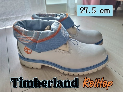 【希少】ティンバーランド Timberland ロールトップブーツ 27.5 cm ホワイト/ブルー