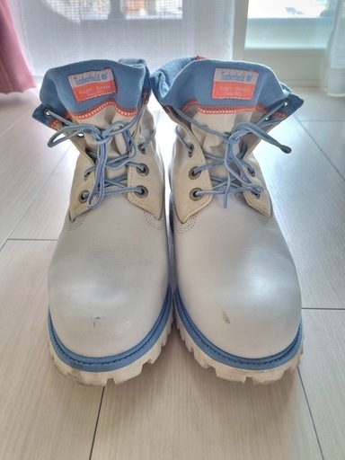 【希少】ティンバーランド Timberland ロールトップブーツ 27.5 cm ホワイト/ブルー