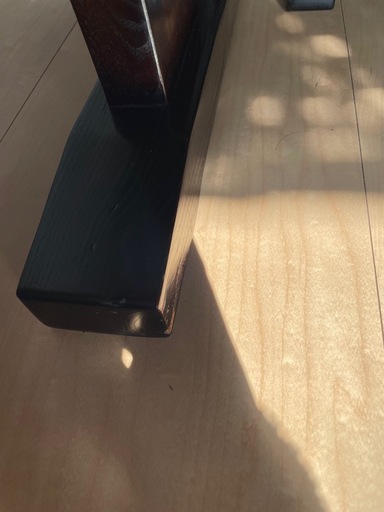 京都市北区直接引き取りのみ元値80万黒壇木製ダイニングテーブル+椅子3