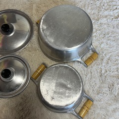 新品未使用のアルミ鍋2個セットの画像