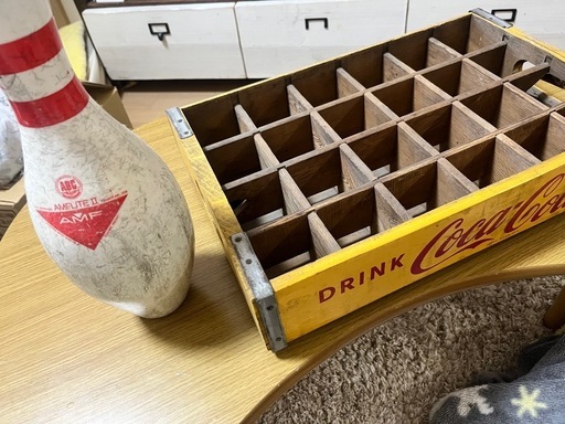 ボーリングのピン　コカコーラ箱アンティーク