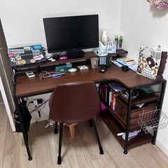 パソコンデスク　L字の画像