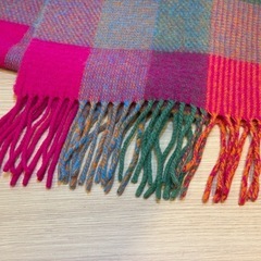 D8007【グレンプリンス】ラムズウール100% マフラー チェック柄の画像