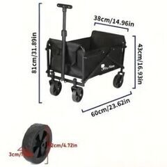 お話し中です。折りたたみカート キャリーワゴン ペットカート コンパクトキャリー 台車 アウトドアワゴン キャンプワゴンの画像