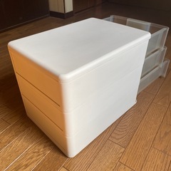 収納ケース3段（白）の画像