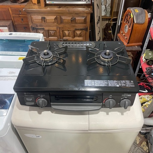 Rinnai　二口ガスコンロ　都市ガス　2024年製　KG35NBKL 1ヶ月保障付き　【リサイクルショップ道楽屋】