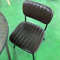 ダイニングテーブルセット　チェアセット　二脚　2脚　ブラウン　茶色　丸テーブル　円　オシャレ家具　おしゃれ　お洒落　カフェテーブルの画像