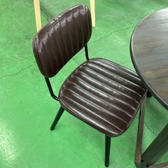 ダイニングテーブルセット　チェアセット　二脚　2脚　ブラウン　茶色　丸テーブル　円　オシャレ家具　おしゃれ　お洒落　カフェテーブルの画像