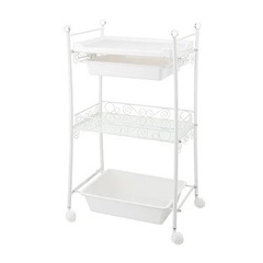 ワゴン、収納棚、ローラー付きの画像