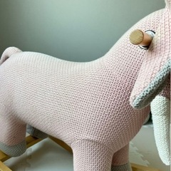 ピンク象　ロッキングチェア　キッズおもちゃの画像