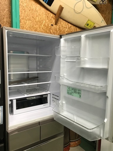 ジャングルジャングル貝塚店　冷蔵庫　ヒタチ　右開き　間冷式　ファン式　470L  自動製氷　特鮮氷温ルーム　5ドア　強化処理ガラスドア