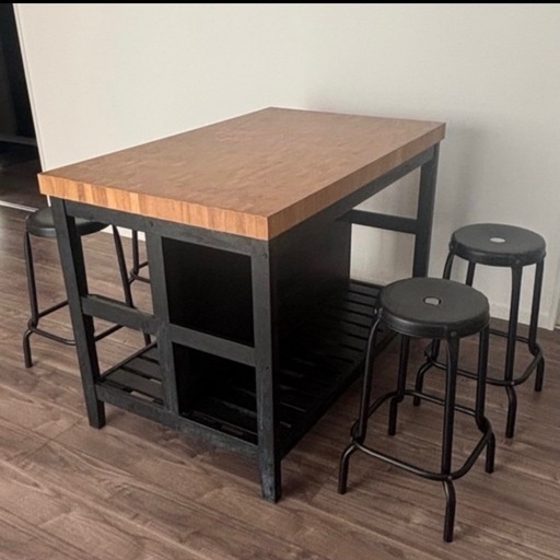 IKEA アイランドキッチン　カスタム　テーブル　　　