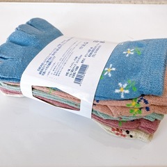 花柄 ５本指 シルク　スニーカーソックス 5足セットの画像