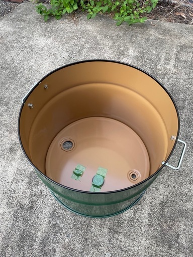 ドラム缶  プランター  半切り  持ち手付き