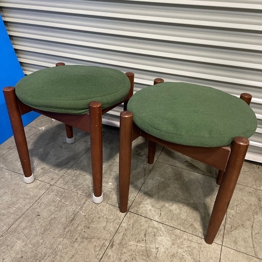 昭和レトロ 木製 丸椅子 2個セット レトロ 木製丸椅子 2脚セット 昭和レトロ (りり) 小松の椅子《チェア