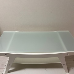 【東京インテリア】ガラステーブル／ローテーブル 美品【幅100cm】の画像