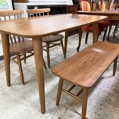 【愛品館 江戸川店 】ダイニングベンチテーブル4点セット NITORI（ニトリ）の画像