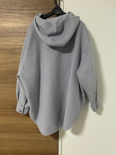 美品！PRIORITY フード付きライト紫　コート　ウール60%