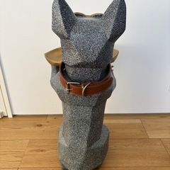 【美品】犬型トレイ付き置物 ドッグ サングラス ベルト 首輪 鍵置き の画像