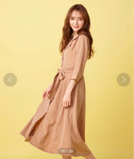【関西コレクション2019 藤井サチさん着用】開襟ロングシャツワンピース