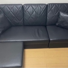 黒色【美品】ソファー  コーナーソファー コーナーソファ 3人掛けの画像