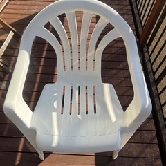 ガーデン用白 椅子（チェア）2脚セットの画像