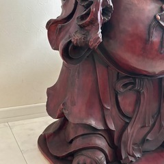 布袋様 彫刻 縁起物 開運 木彫 約90cm　アンティークの画像