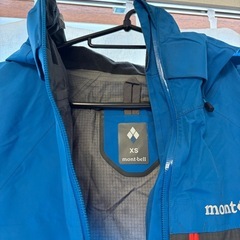 mont-bell goretex レインジャケット XS 青の画像