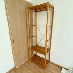 【断捨離中、早い方優先】無印風 木製クローゼット 衣類収納　ハンガーラックの画像